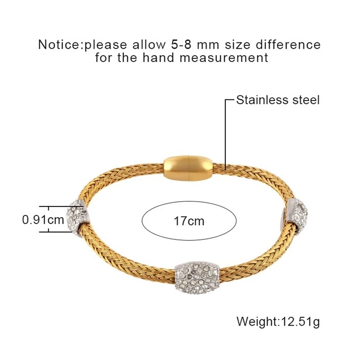 Gold Woven Mesh Pavé Accent Bracelet suppliers Gold Woven Mesh Pavé Accent Bracelet suppliers